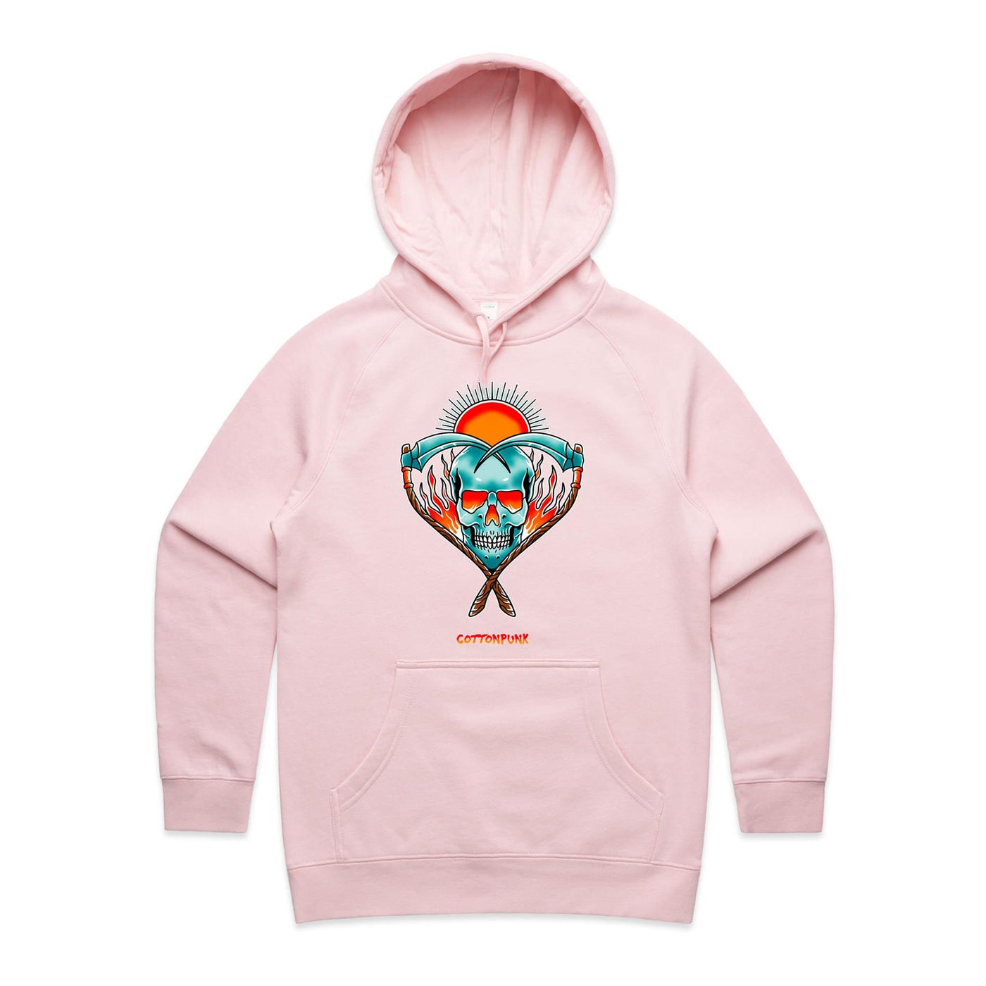 LOVE NEVER DIES (W) - Womens Pocket Hoodie - FRONT PRINT