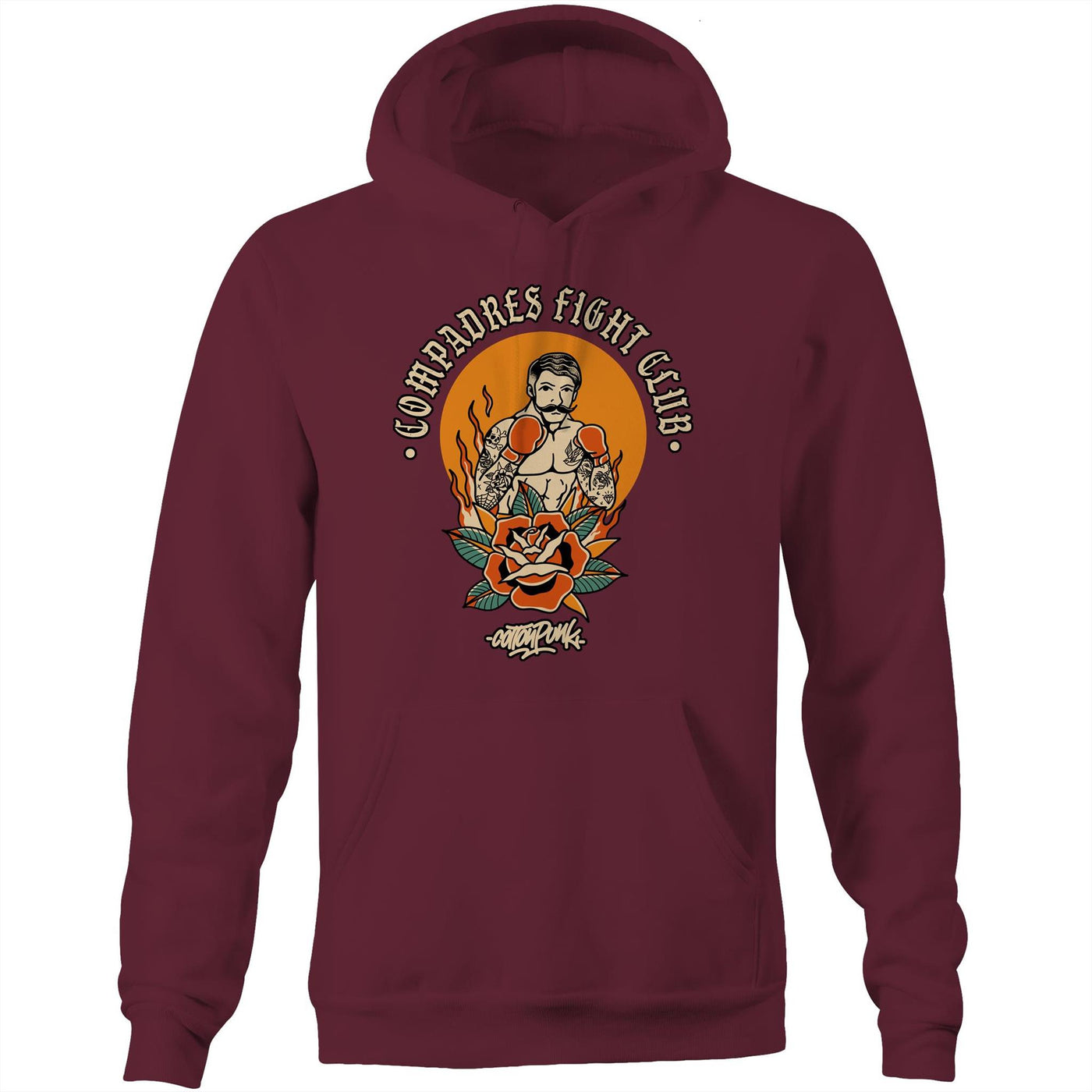 COMPADRES - Mens Pocket Hoodie - FRONT PRINT