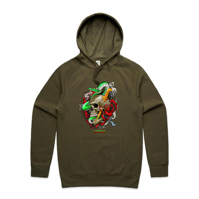 SNAKE - Mens Pocket Hoodie - FRONT PRINT