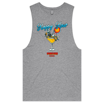 HAPPY HOUR FOREVER - Mens Sleeveless T-Shirt - FRONT PRINT