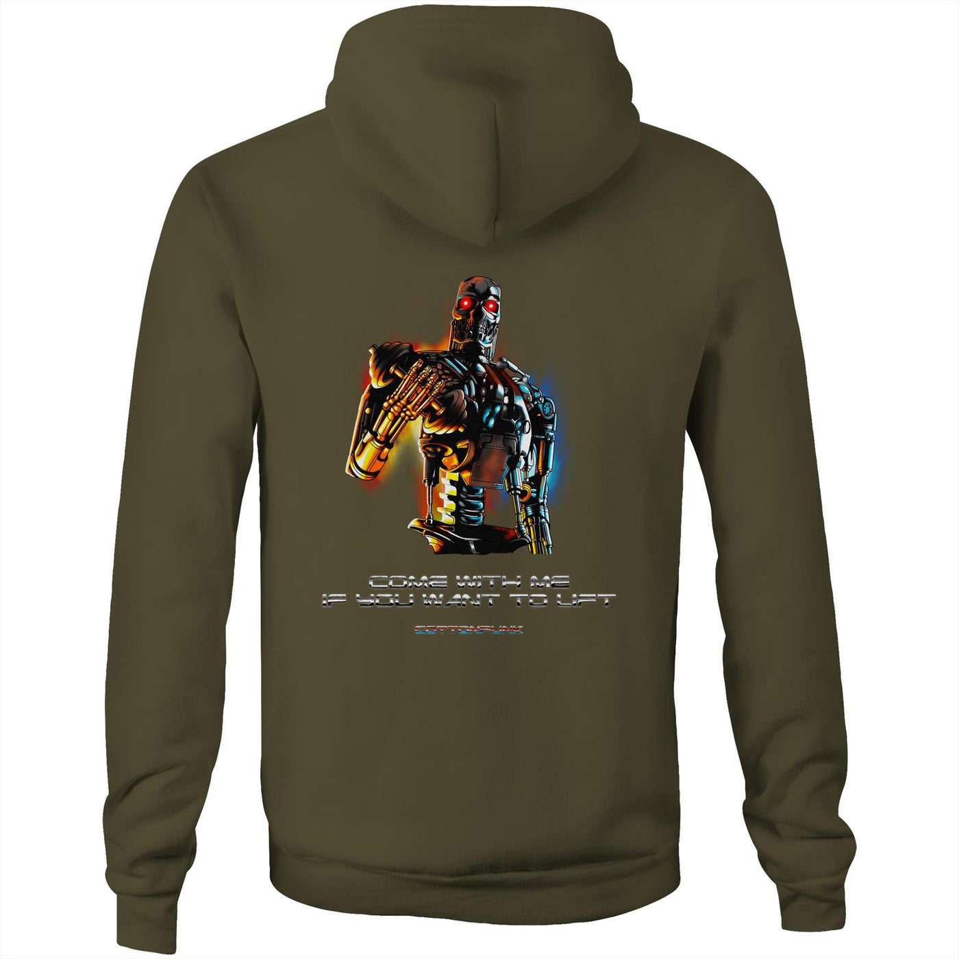 COME WITH ME - Mens Pocket Hoodie - BACK PRINT