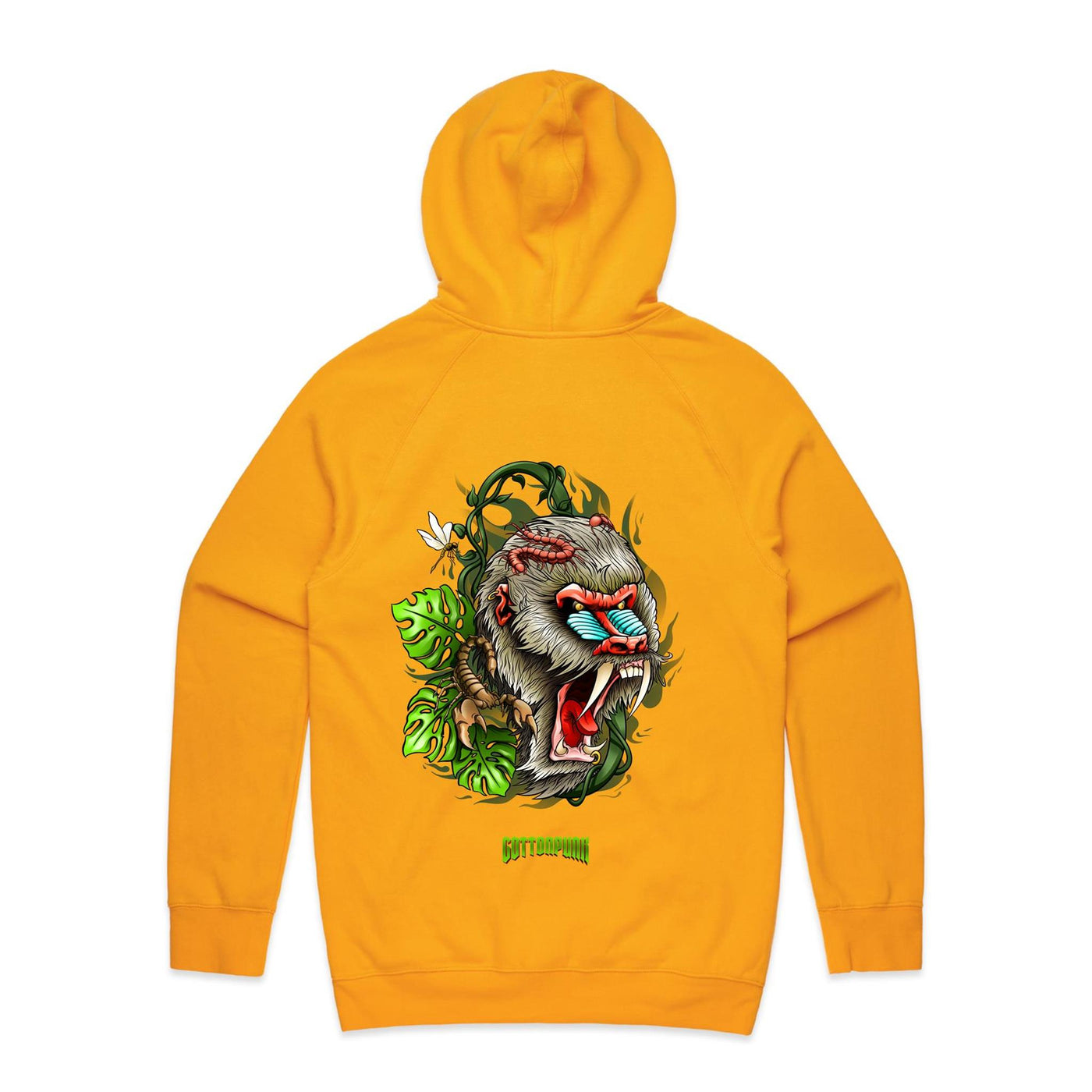 BABOON - Mens Pocket Hoodie - BACK PRINT