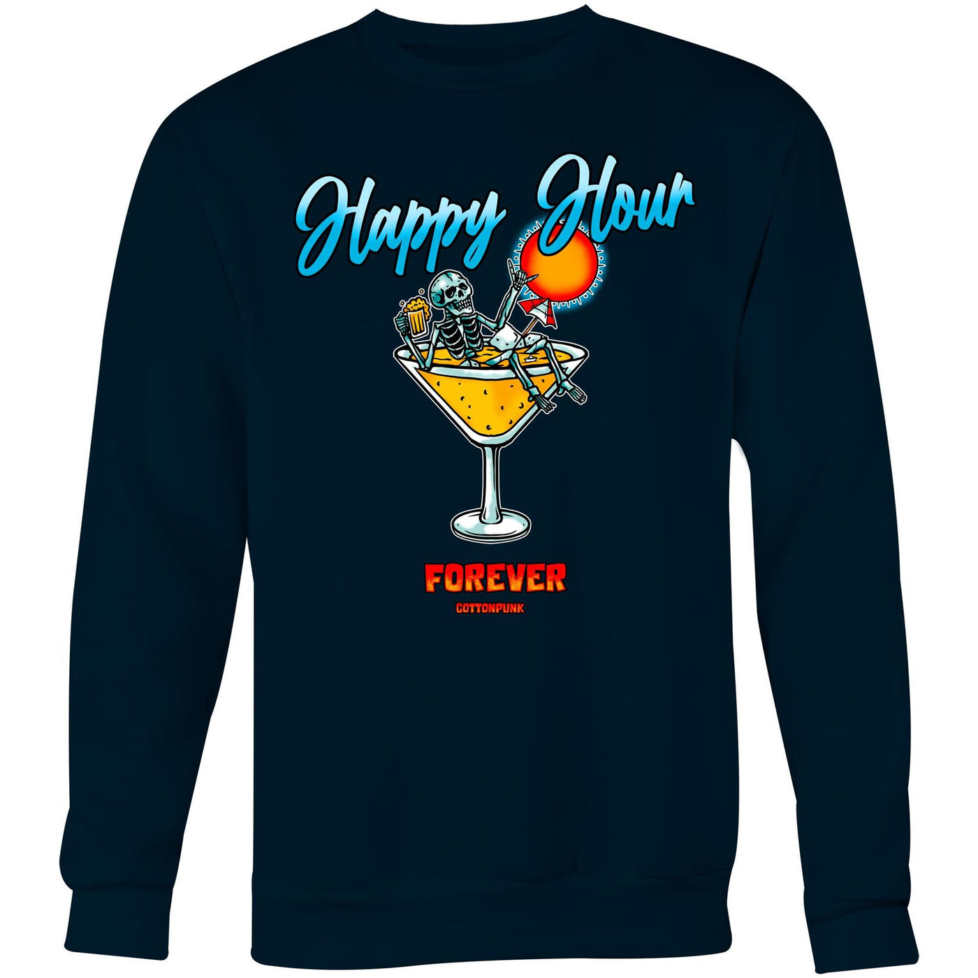 HAPPY HOUR FOREVER (W) - Womens Sweatshirt - FRONT PRINT