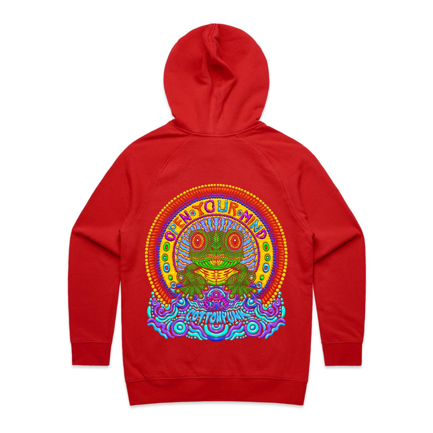 OPEN YOUR MIND (W) - Womens Pocket Hoodie - BACK PRINT