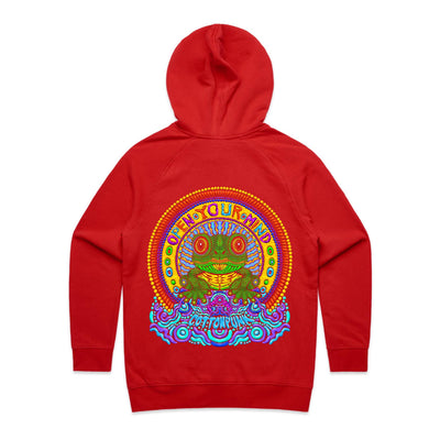 OPEN YOUR MIND (W) - Womens Pocket Hoodie - BACK PRINT