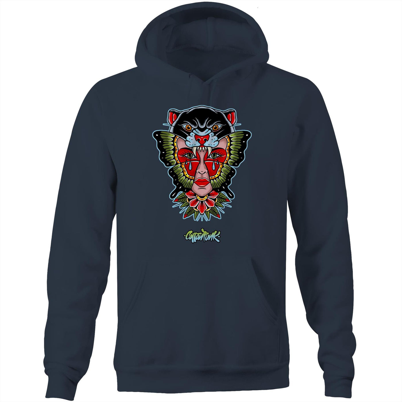 NO REGRETS - Mens Pocket Hoodie - FRONT PRINT