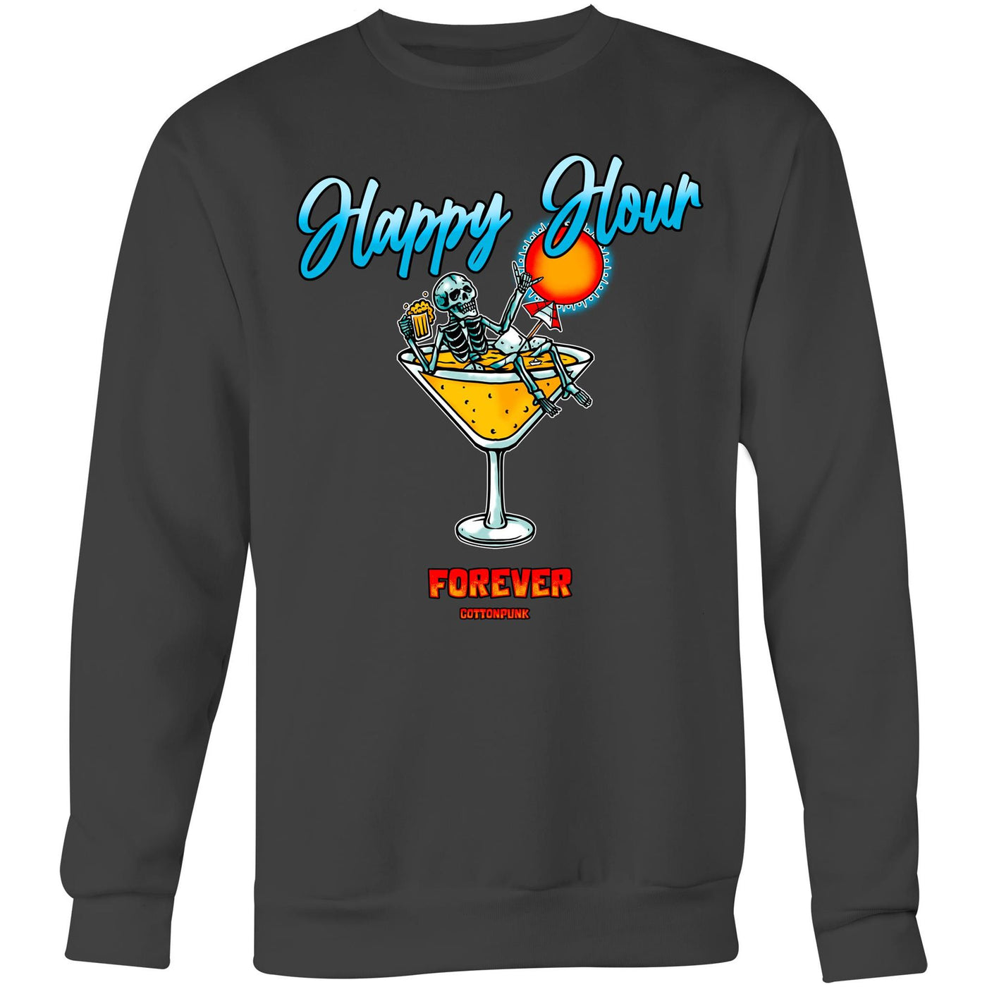 HAPPY HOUR FOREVER - Mens Sweatshirt - FRONT PRINT