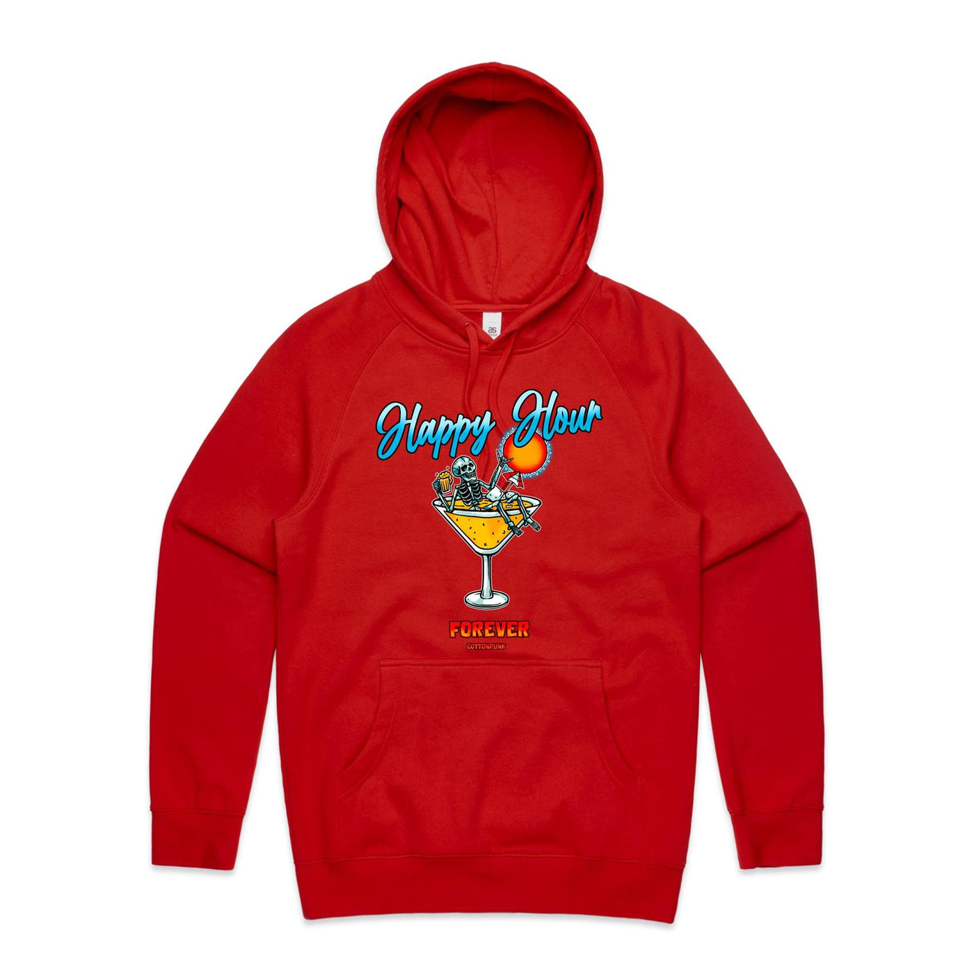 HAPPY HOUR FOREVER  - Mens Pocket Hoodie - FRONT PRINT