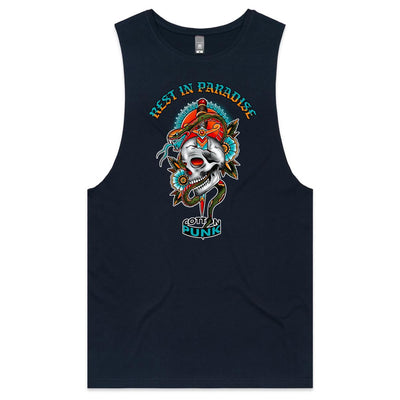 REST IN PARADISE - Mens Sleeveless T-Shirt - FRONT PRINT