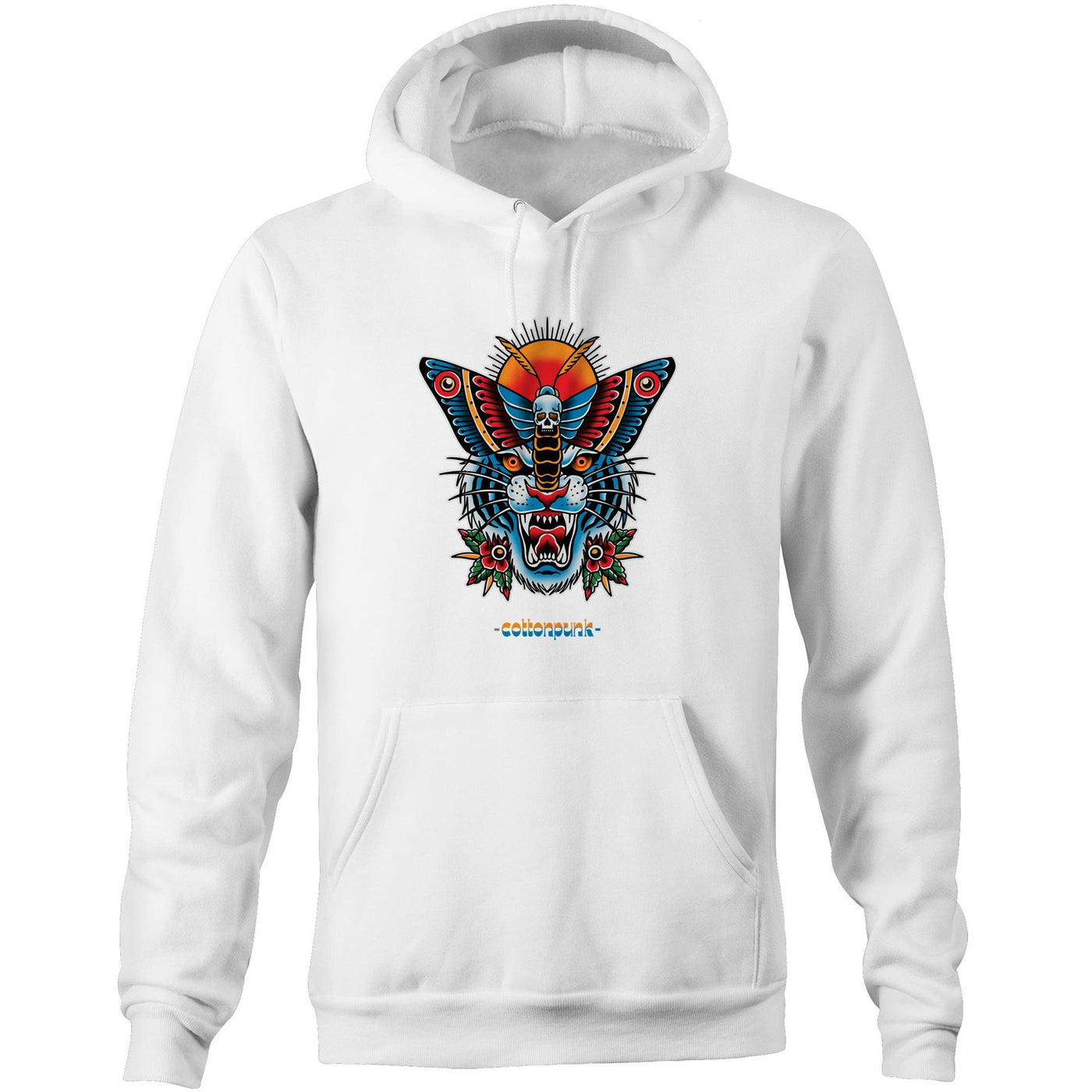 TIGERMOTH - Mens Pocket Hoodie - FRONT PRINT