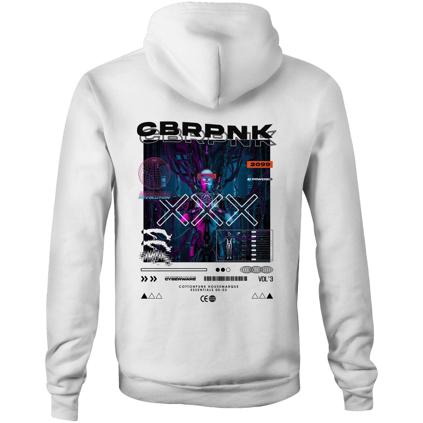 CBRPNK - Mens Pocket Hoodie - BACK PRINT