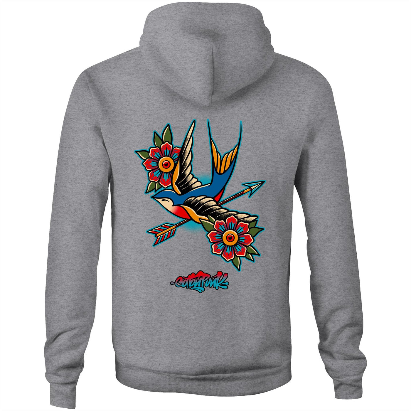 BIRD OF PREY - Mens Pocket Hoodie - BACK PRINT