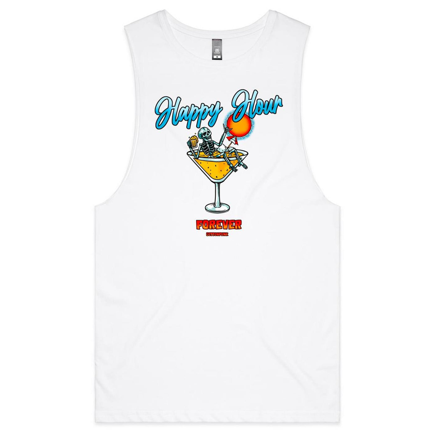 HAPPY HOUR FOREVER - Mens Sleeveless T-Shirt - FRONT PRINT