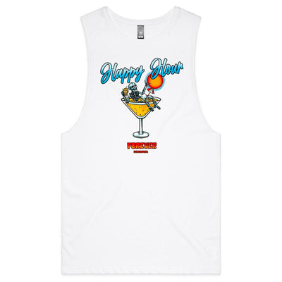 HAPPY HOUR FOREVER - Mens Sleeveless T-Shirt - FRONT PRINT