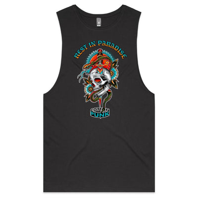 REST IN PARADISE - Mens Sleeveless T-Shirt - FRONT PRINT