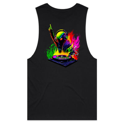 DJ WHO CARES - Mens Sleeveless T-Shirt - BACK PRINT