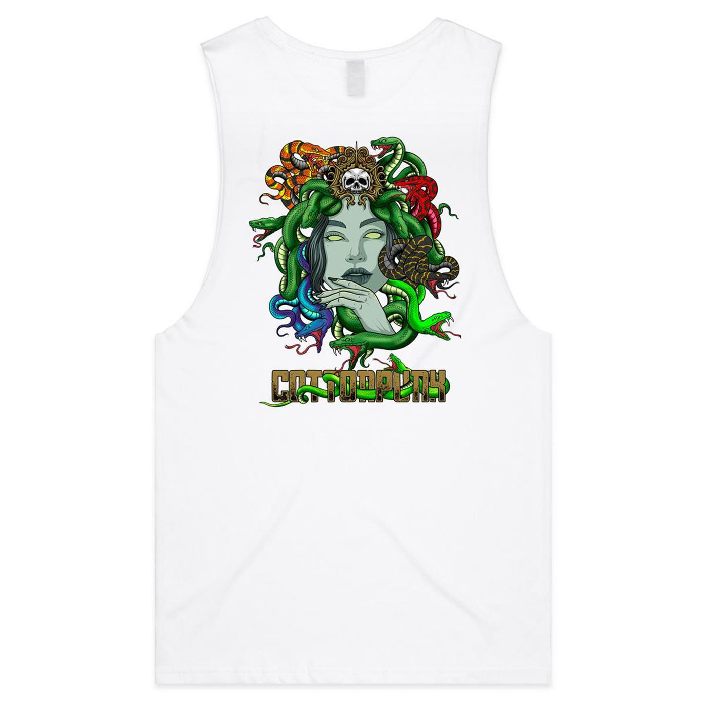 LOOK ME IN THE EYES - Mens Sleeveless T-Shirt - BACK PRINT