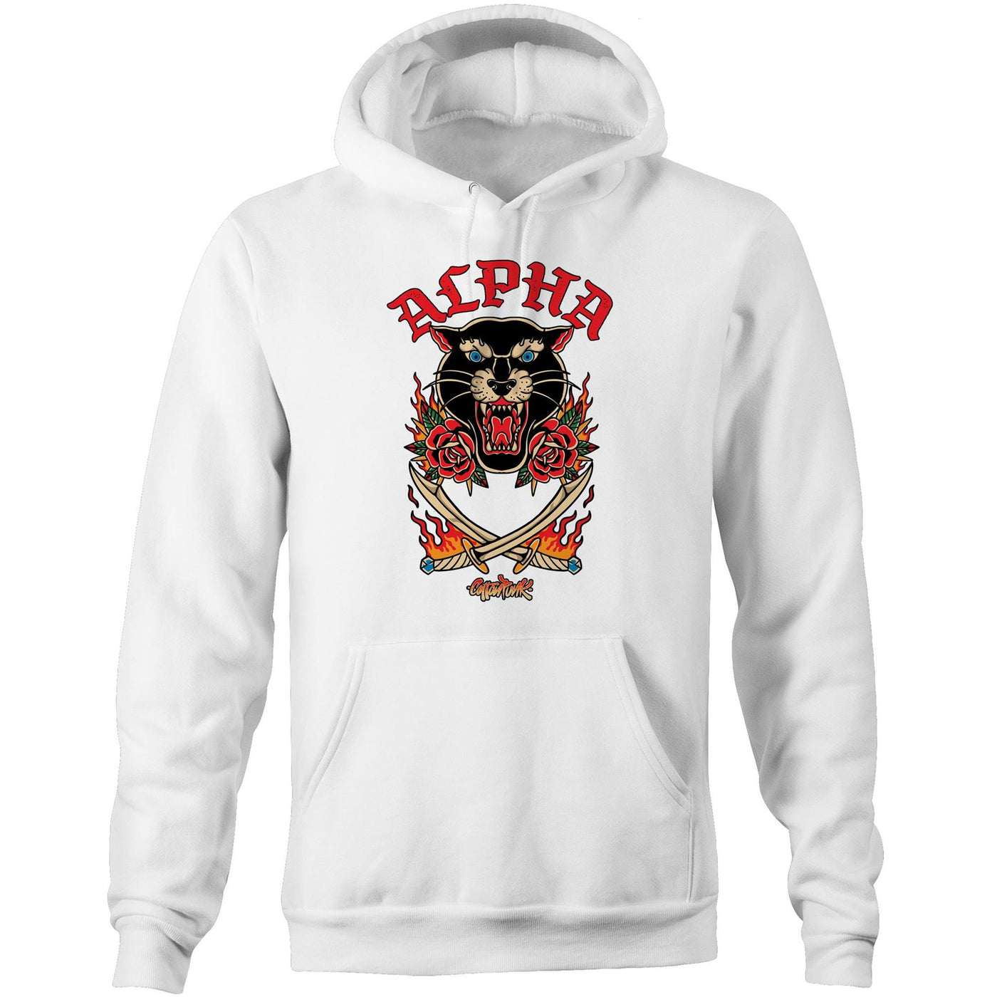 ALPHA - Mens Pocket Hoodie - FRONT PRINT