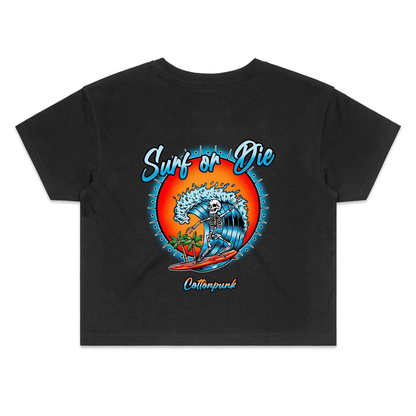 DYING FOR A SURF (W) - Womens Crop T-Shirt - BACK PRINT