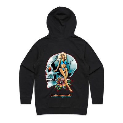 NEVER R.I.P (W) - Womens Pocket Hoodie - BACK PRINT