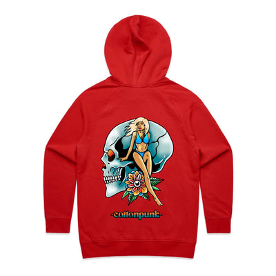 NEVER R.I.P (W) - Womens Pocket Hoodie - BACK PRINT