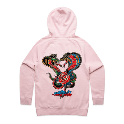 ROMANCE AIN'T DEAD (W) - Womens Pocket Hoodie - BACK PRINT