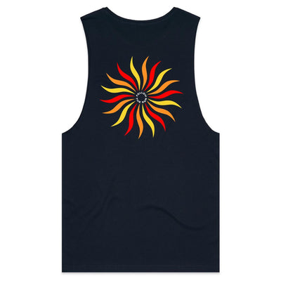 FOLLOW THE SUN - Mens Sleeveless T-Shirt - BACK PRINT