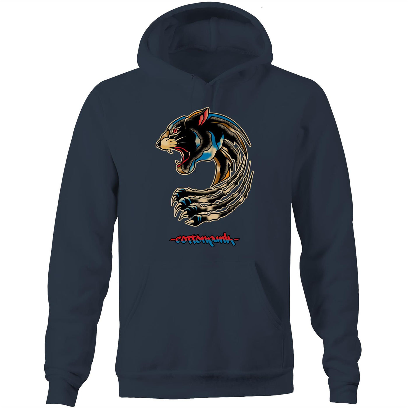 PANTHER (RT) - Mens Pocket Hoodie - FRONT PRINT