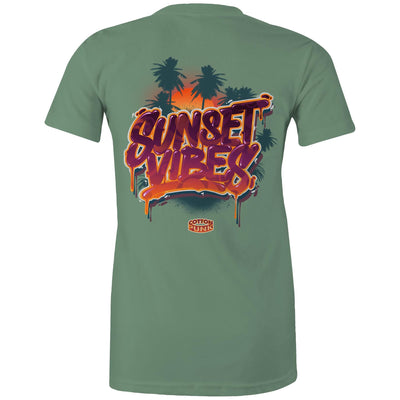 SUNSET VIBES (W) - Womens T-Shirt - BACK PRINT