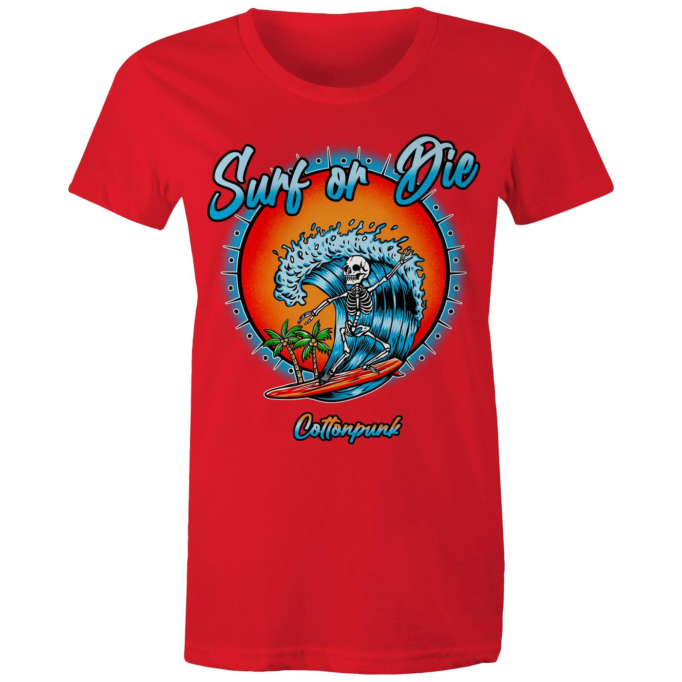 DYING FOR A SURF (W) - Womens T-Shirt - FRONT PRINT