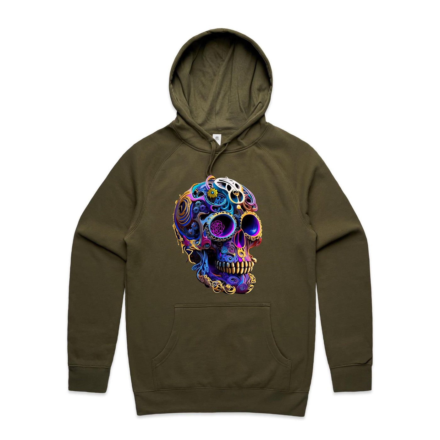 GEARS OF TIME - Mens Pocket Hoodie - FRONT PRINT