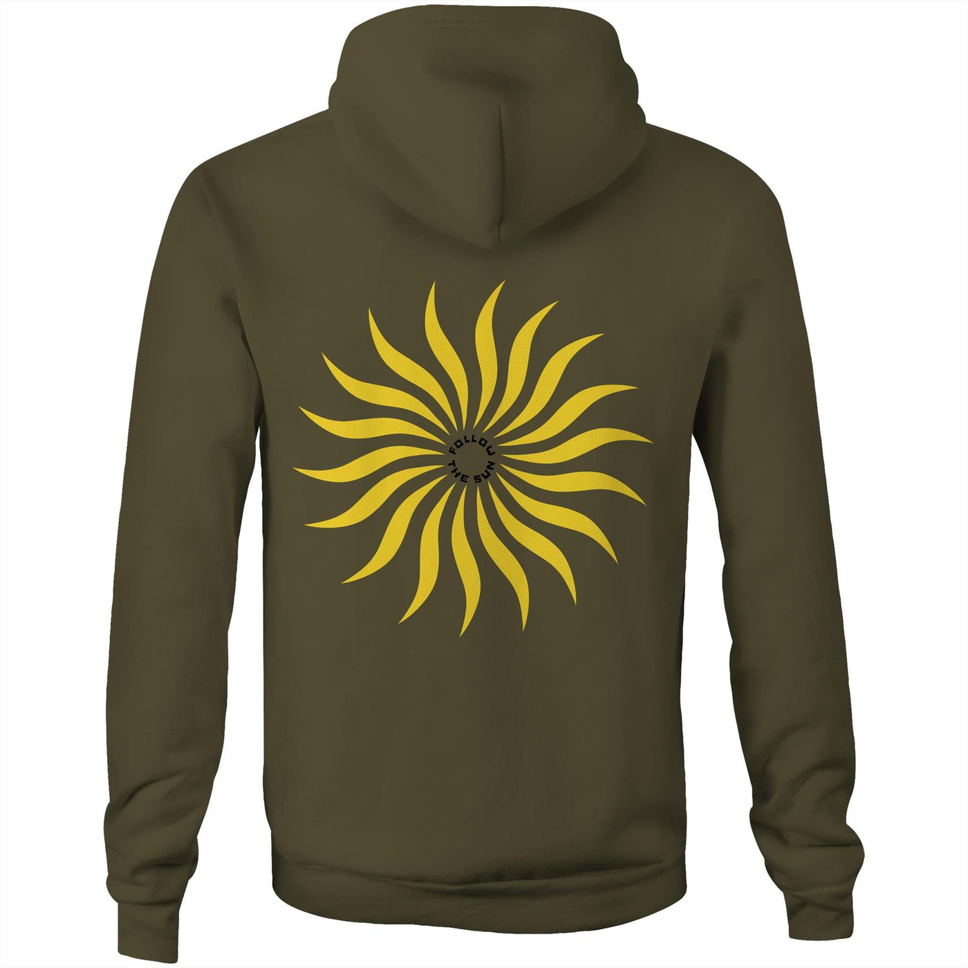 FOLLOW THE SUN II - Mens Pocket Hoodie - BACK PRINT