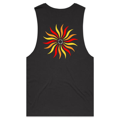 FOLLOW THE SUN - Mens Sleeveless T-Shirt - BACK PRINT