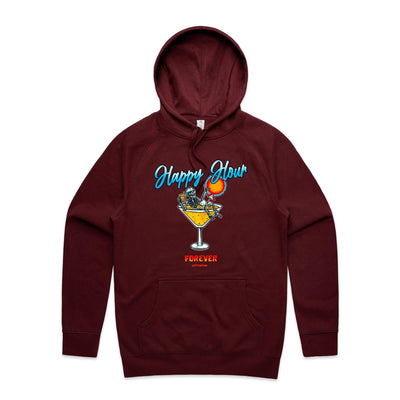 HAPPY HOUR FOREVER  - Mens Pocket Hoodie - FRONT PRINT