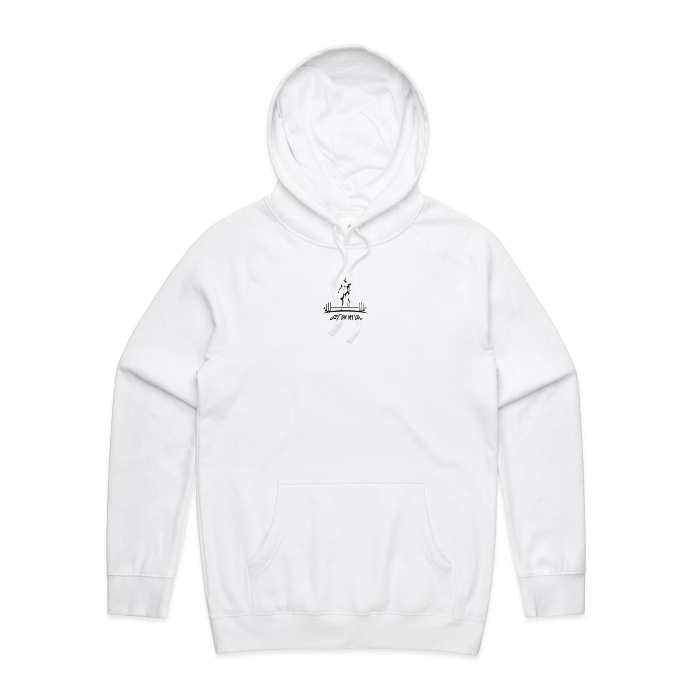 IT NEVER GETS EASIER - Mens Pocket Hoodie - BACK PRINT