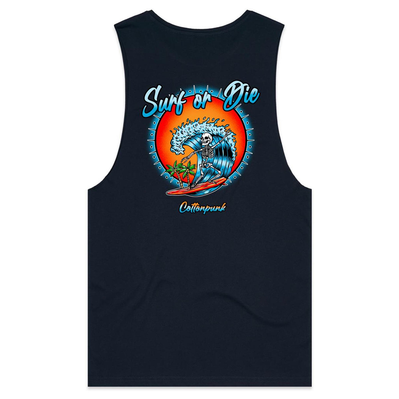 DYING FOR A SURF - Mens Sleeveless T-Shirt - BACK PRINT