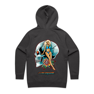 NEVER R.I.P (W) - Womens Pocket Hoodie - BACK PRINT