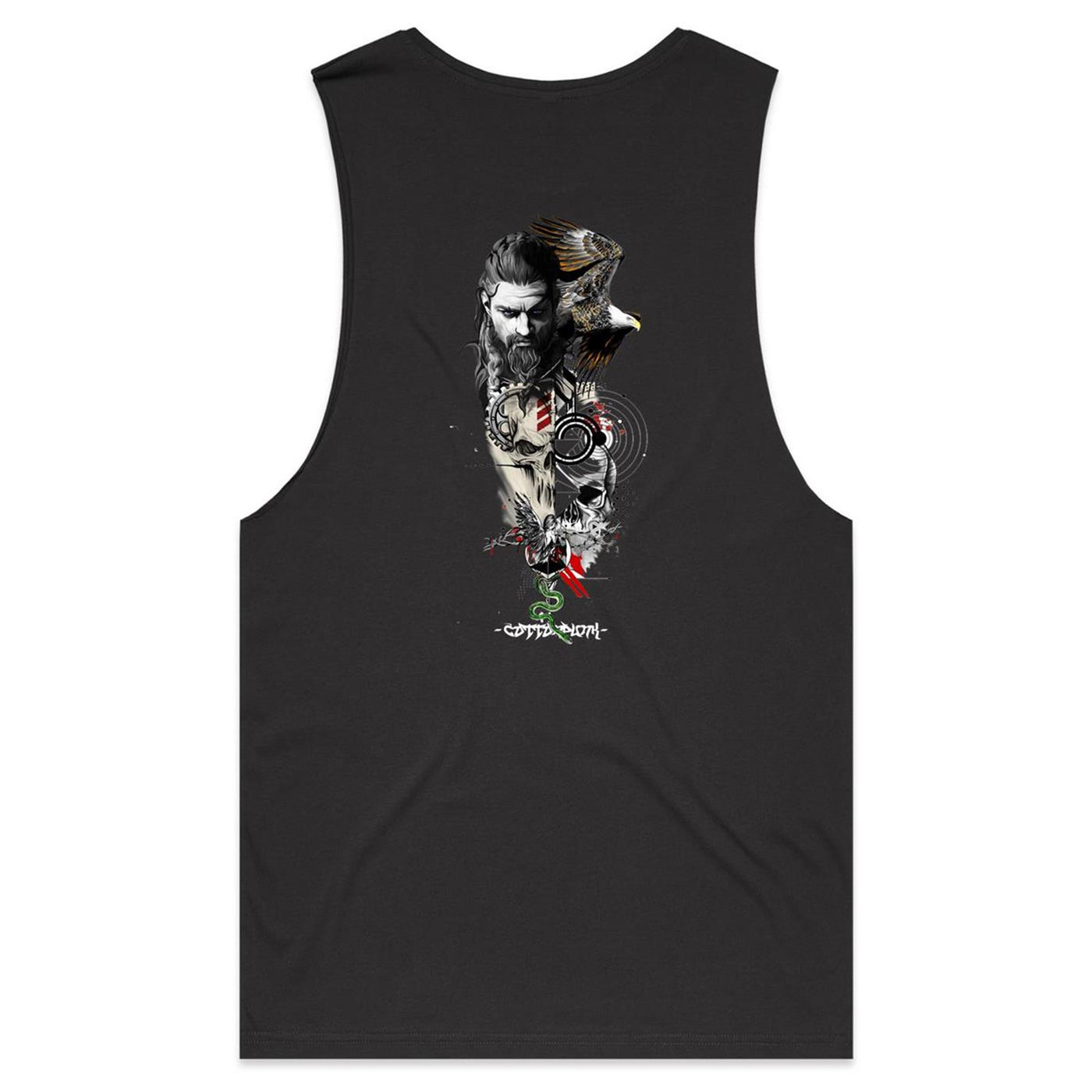 WARRIOR - Mens Sleeveless T-Shirt - BACK PRINT