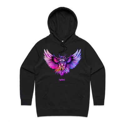 NIGHT HUNTER (W) - Womens Pocket Hoodie - FRONT PRINT