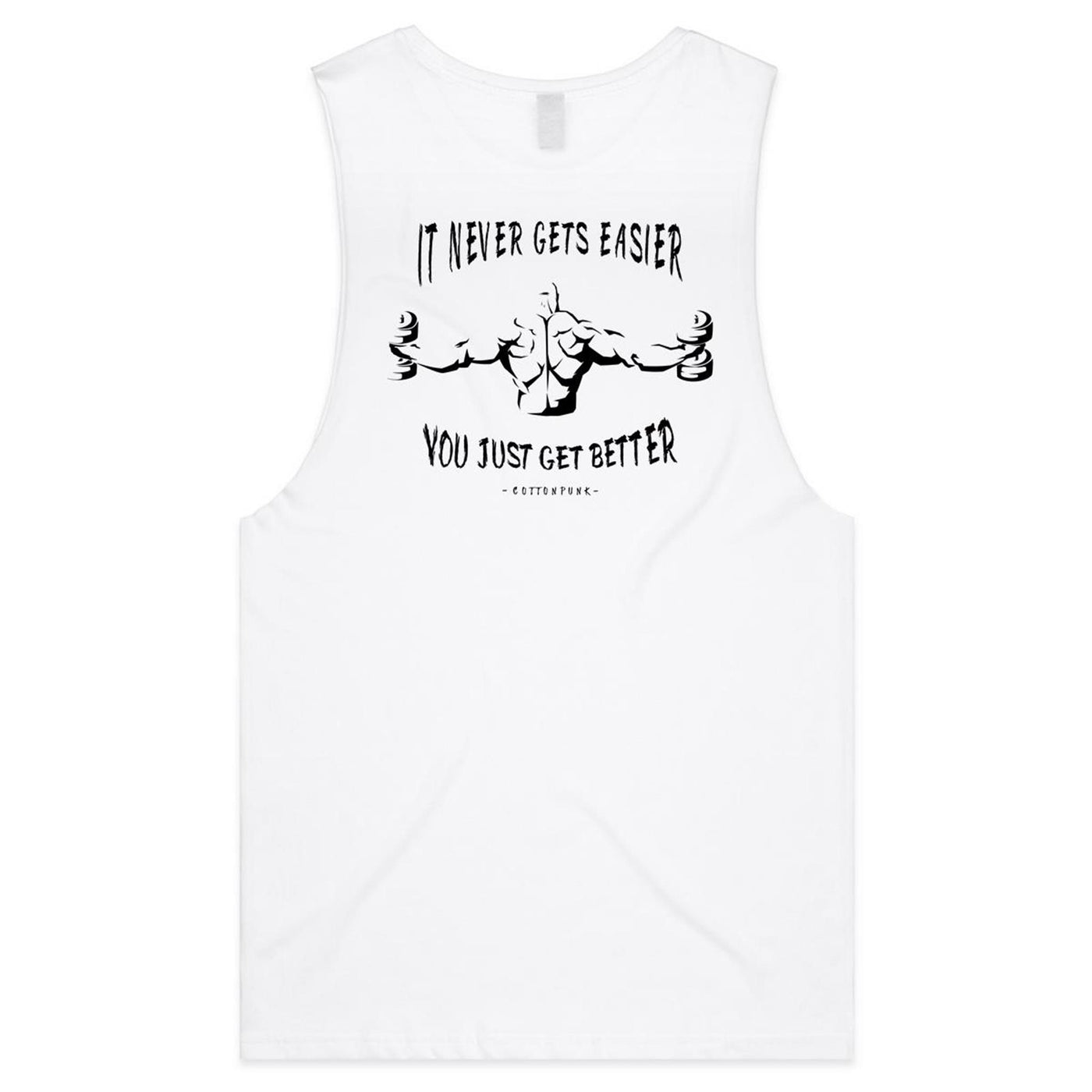 IT NEVER GETS EASIER - Mens Sleeveless T-Shirt - BACK PRINT