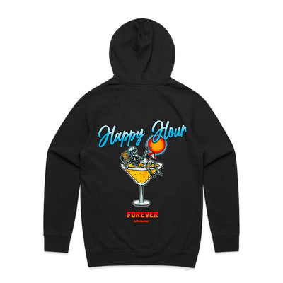 HAPPY HOUR FOREVER  - Mens Pocket Hoodie - BACK PRINT