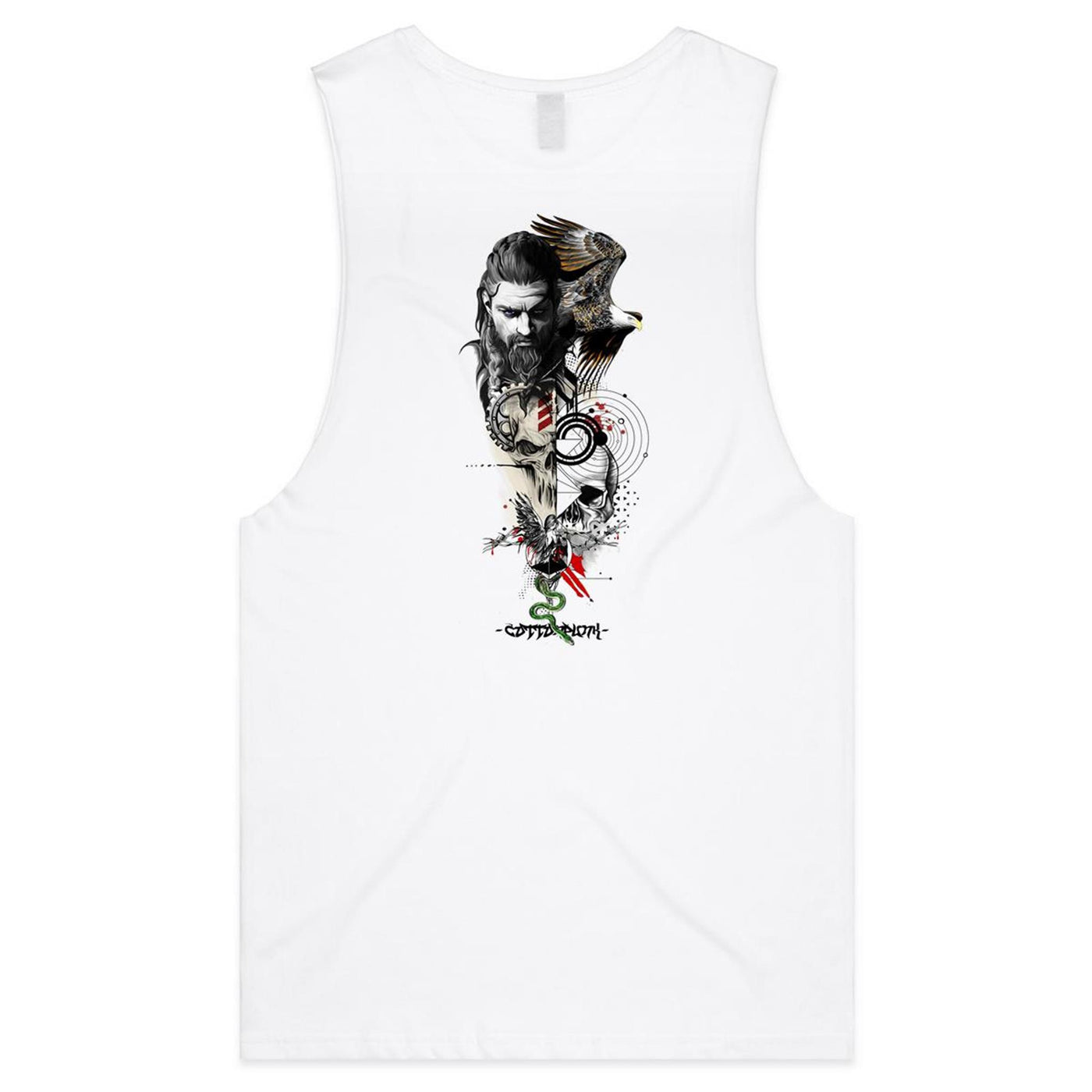 WARRIOR - Mens Sleeveless T-Shirt - BACK PRINT