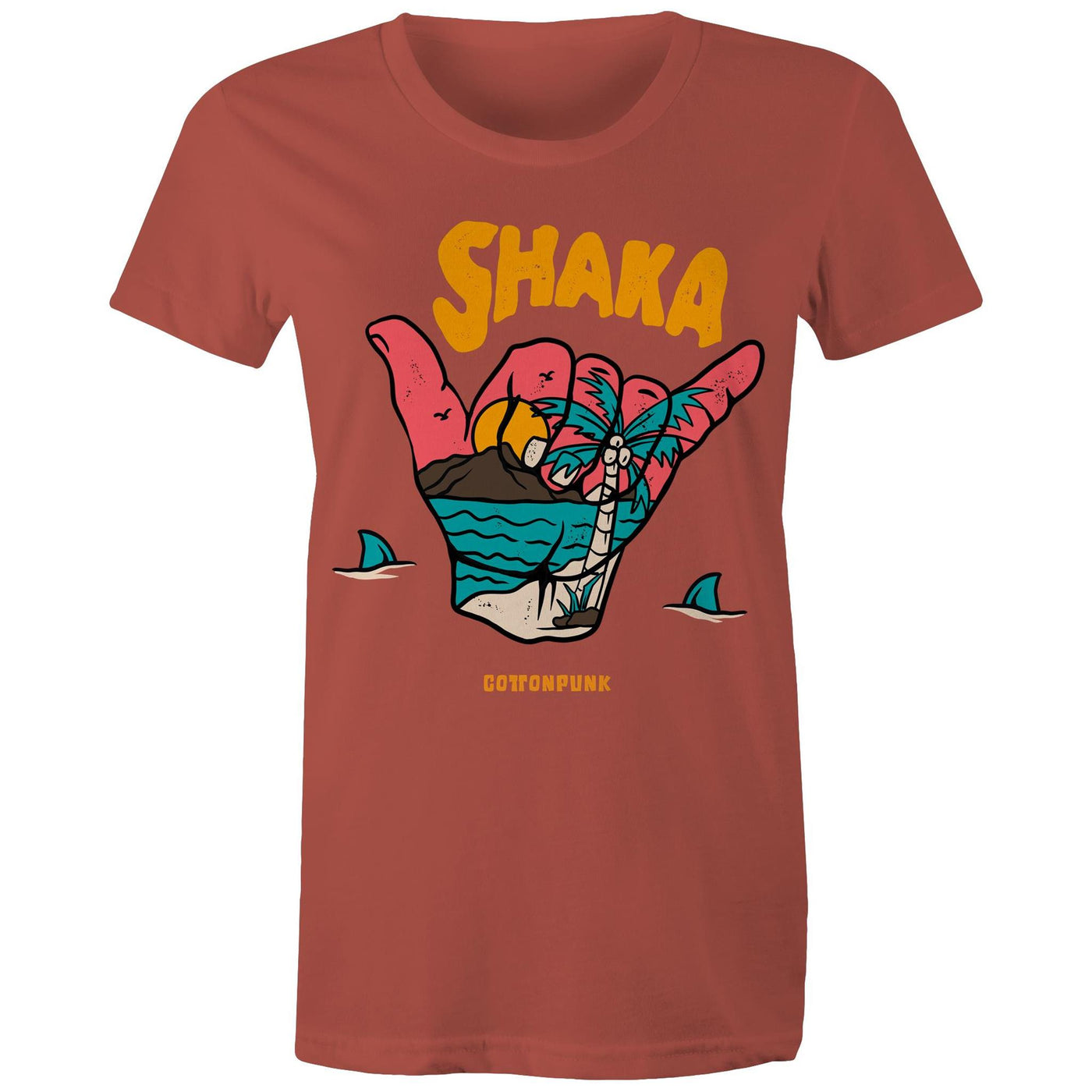 SHAKA (W) - Womens T-Shirt - FRONT PRINT