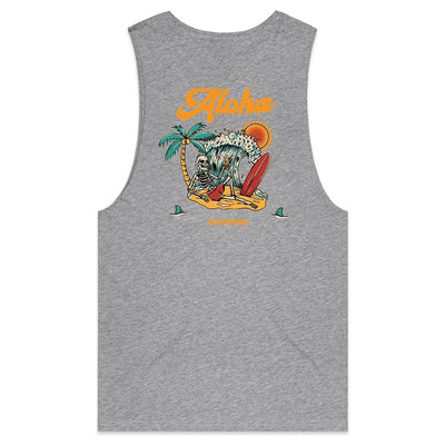 SUMMER TIME - Mens Sleeveless T-Shirt - BACK PRINT