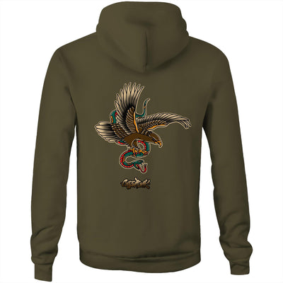 BUZZARD - Mens Pocket Hoodie - BACK PRINT