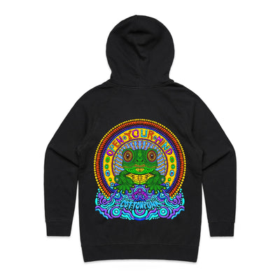 OPEN YOUR MIND (W) - Womens Pocket Hoodie - BACK PRINT