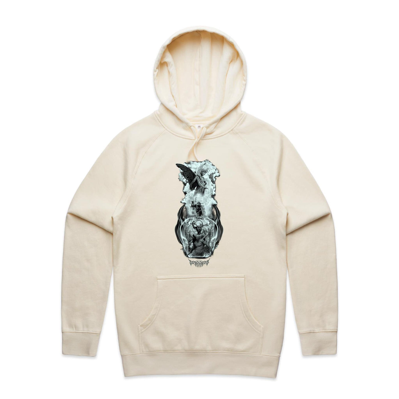 BETWEEN HEAVEN & HELL - Mens Pocket Hoodie - FRONT PRINT