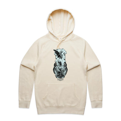 BETWEEN HEAVEN & HELL - Mens Pocket Hoodie - FRONT PRINT