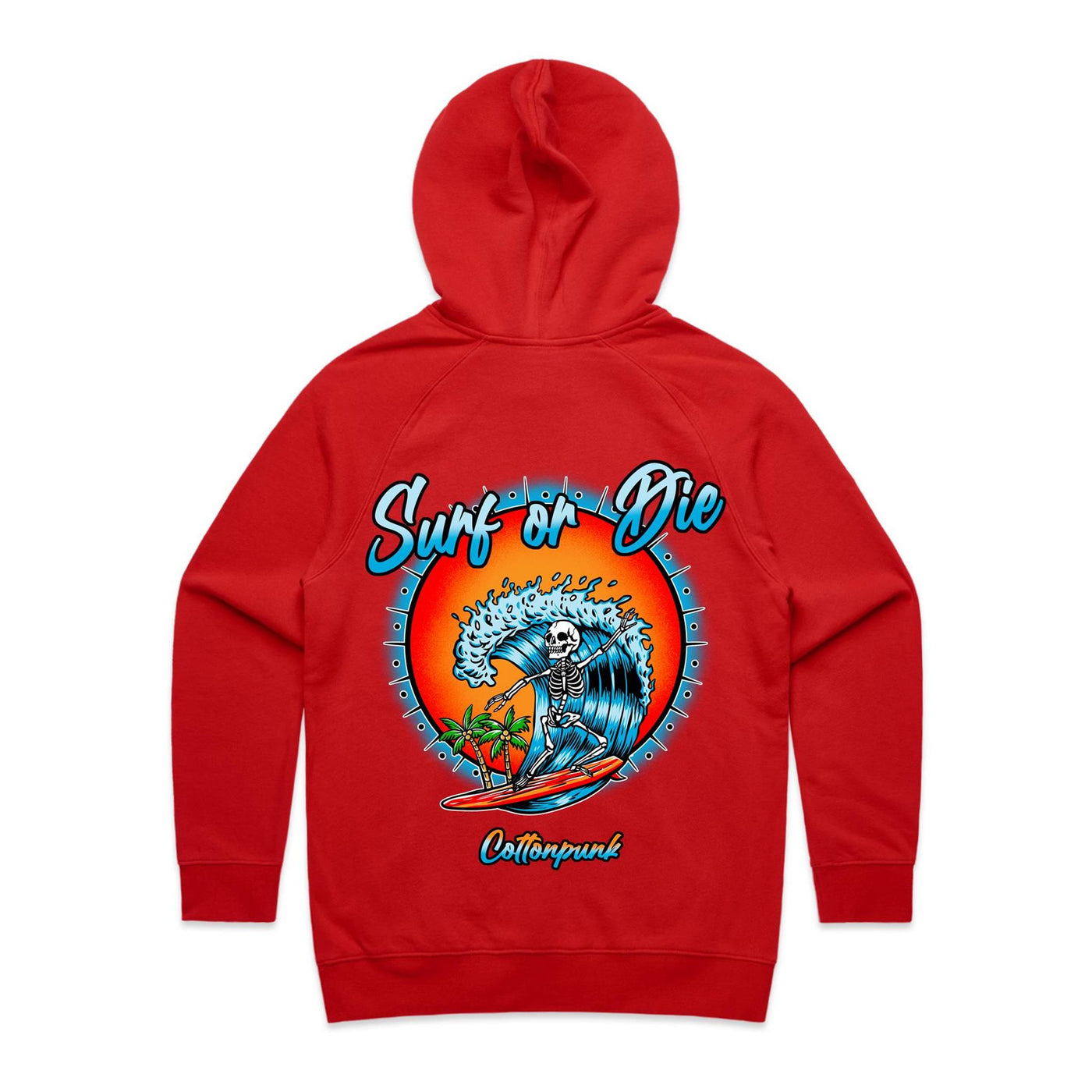 DYING FOR A SURF (W) - Womens Pocket Hoodie - BACK PRINT