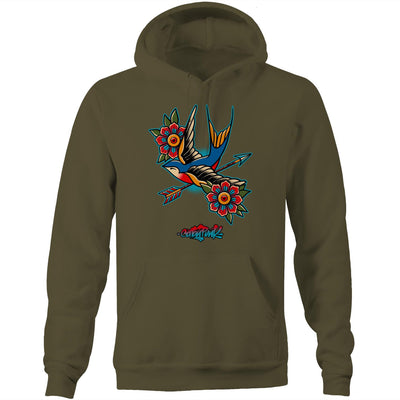 BIRD OF PREY - Mens Pocket Hoodie - FRONT PRINT